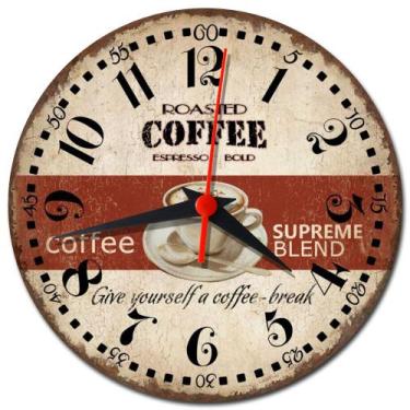 Imagem de Relógio de Parede Decoração Café Decoração de Cafeteria - Gringos Hous