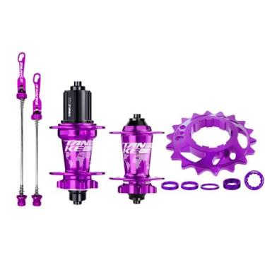 Imagem de Par de Cubos Bike Tanke Barulhento K7+ Kit Single 18 dentes, Roxo
