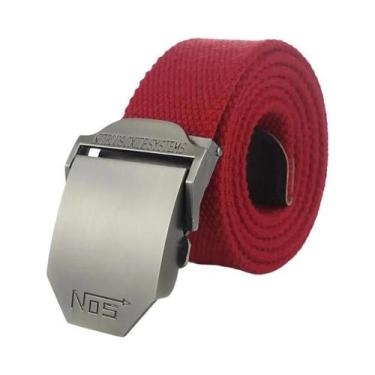 Imagem de Cinto De Lona Preto Para Homens Com Fivela De Metal De Luxo, Cinto Tát