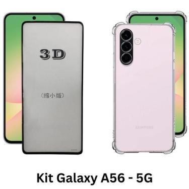Imagem de Kit para Galaxy A56  Capa Silicone TPU + Pelicula Tela Frontal Proteto