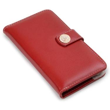 Imagem de Capa Carteira Couro Strass Vermelho Para Moto G84 5G XT2347 - CELLWAY