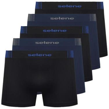 Imagem de Kit 5 Cueca Infantil Selene Sem Costura Menino Confortável - M, Preto 