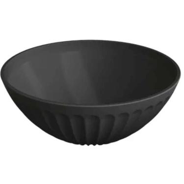 Imagem de Jogo 12 Tigelas Redonda Saladeira Plástico Preto 1L 18x7,5cm Uz Pipoca Sobremesa