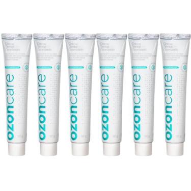 Imagem de Kit 6 Creme Dental Ozonizado Natural Vegano Menta Sem Flúor Prevenção 