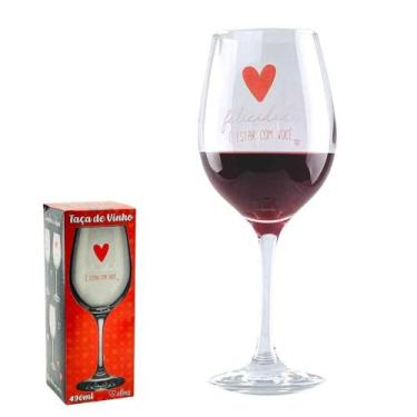 Imagem de Taça Vinho Amor Namorados Felicidade é Estar com Você 490ml - Allmix