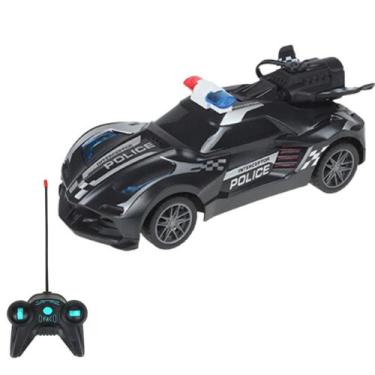 Imagem de Carrinho De Controle Remoto Polícia Bravox 7 funções Escala 1:24, Pret