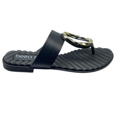 Imagem de Sandália Feminino Rasteirinha Napa Dedo Beira Rio 8519.108, Preto, 35