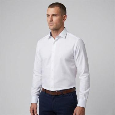 Imagem de Camisa Dudalina Slim Lisa Ou26 Branco Masculino, 4