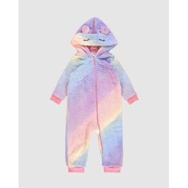 Imagem de Pijama Macacão Longo Pelúcia Unicórnio Quentinho Menina - Malwee Kids,