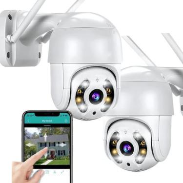 Imagem de Câmera Segurança Externa WiFi Full HD 1080p Visão Noturna Colorida Áud