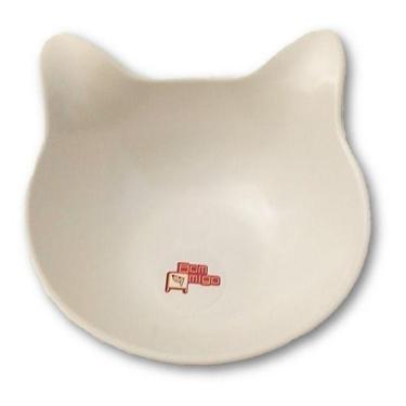 Imagem de Comedouro Bebedouro Bom Amigo Melamina Gato Aprox. 250ml, Branco