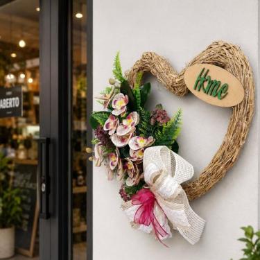 Imagem de Guirlanda Home Coração Decoração Casa Flores Artificial 40cm - Genéric