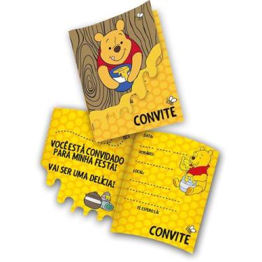 Imagem de Convite Festa de Aniversário Ursinho Pooh e sua Turma  8 Uni Festcolor