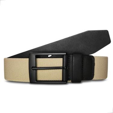 Imagem de Cinto Elastico E Couro Slim Oldmoney Masculino Legitimo Bege - BLUTU, 