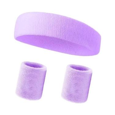 Imagem de Conjunto De Faixas De Cabeça E Pulseiras Elásticas Para Esportes Mascu