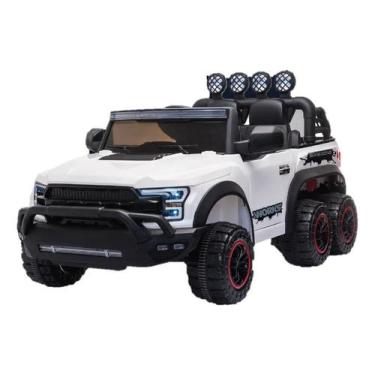 Imagem de Mini carro elétrico infantil pickup 12v 6 rodas bw239 cor: branco - Im