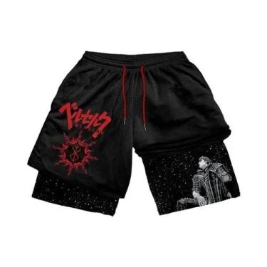 Imagem de Shorts De Treino Esportivos Masculinos plus Size Y2K Anime Maniac Para