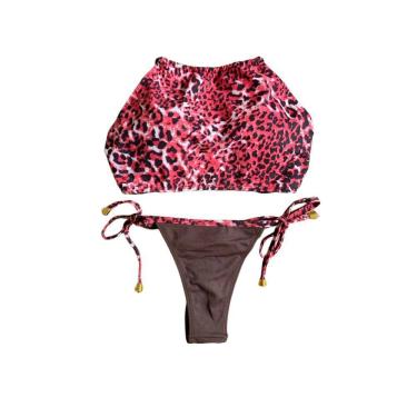 Imagem de Biquíni Cropped Com Calcinha Empina Bumbum Amarra Lateral