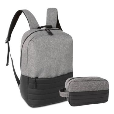 Imagem de Kit Mochila de Costas Executiva C/ Necessaire Bolso Antifurto Moto Tra