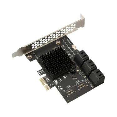 Imagem de Placa Adaptadora PCI Express SATA De 4 Portas 1X 4X Para Controlador S