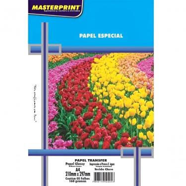 Imagem de Papel Transfer Masterprint Tecido Claro A4 160G Secagem Instantanea Jato de Tinta 5 Folhas Branco