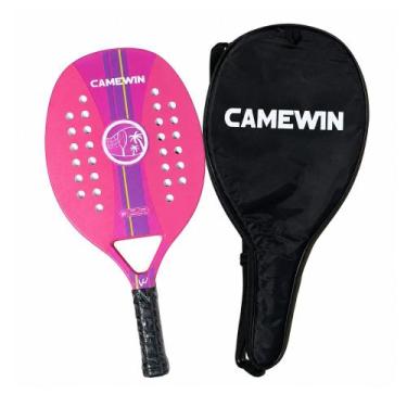 Imagem de Raquete Beach Tennis Camewin Fibra de Carbono, Rosa
