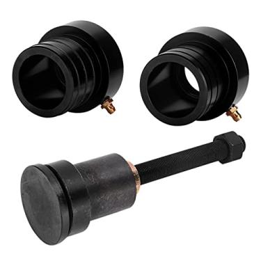 Imagem de Kit de vedação do tubo do eixo dianteiro, ferramenta de instalação de vedação do eixo interno 3pcs alumínio MG21103 Substituição para TJ Dana ALL 1997-2006 para carro(Preto)