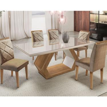 Imagem de Conjunto com 2 Cadeiras Melissa para Mesa de Jantar MDF Rufato - Imbuia/Animale Chocolate