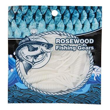 Imagem de VGEBY Isca artificial para minhoca, isca de pesca com vários caudos acessório de pesca, pacote com 5 (branca)