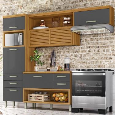 Imagem de Cozinha Compacta Nesher Princesa com 5 Portas 5 Gavetas e 11 Prateleiras - 264cm de largura