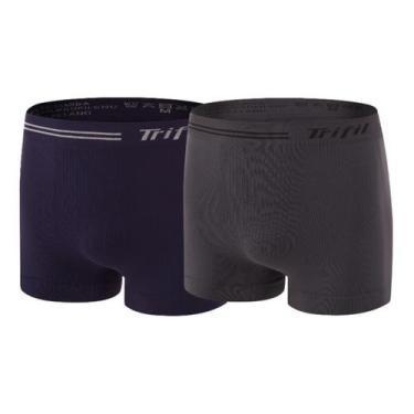 Imagem de Cueca Trifil Am Boxer Kit Com 2 Ce0277 - Azul/Cinza