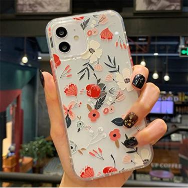 Imagem de Capa de flores para iPhone 7 8 Plus X Xs Xr XsMax 11 12 Pro Max Mini SE 2020 Capa protetora de silicone macio e transparente, b, para ipone se2020