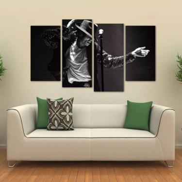 Imagem de Quadro Decorativo Michael Jackson Quarto Tecido 4 Peças 1