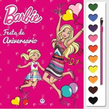 Imagem de Livro Aquarela Barbie Tinta Pincel Cores Infantil Pintura