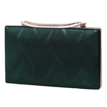 Imagem de Bolsa clutch feminina vintage para festa de casamento, bolsa de ombro, bolsa de casamento, Verde, M