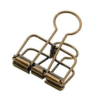 Imagem de 20 peças, clipes de fichário de metal médio, clipes de fichário de bronze, grampos de papel para materiais de escritório, organização pessoal de documentos