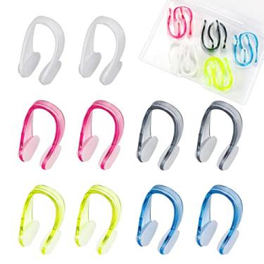 Imagem de SAVITA 10 conjuntos de clipe para nariz de natação, protetor de nariz reutilizável à prova d'água conveniente com gel de sílica à prova d'água para banho, surfe, snorkeling outros esportes aquáticos