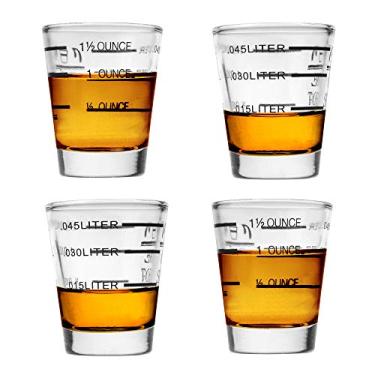 Imagem de Beautyflier Pacote com 4 copos de coquetel para vinho, vidro transparente Shot Gl Drink Spirit Measure Cup para medição Bar Party Kitchen Tool