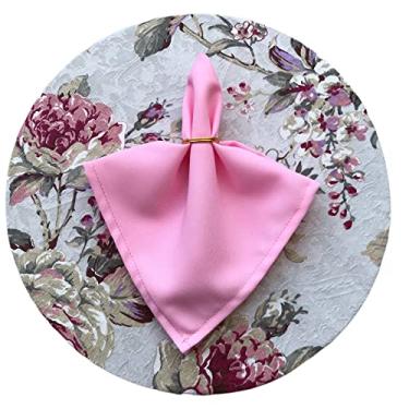 Imagem de Sousplat 4 Capas 4 Bases MDF 35 cm 4 Guardanapos e 4 Porta Guardanapos (Florido Guard Rosa)