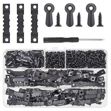 Imagem de Kit de cabides de imagem Powlankou 200 peças, incluindo 100 peças de ganchos para pendurar e 100 peças de moldura de foto com parafusos