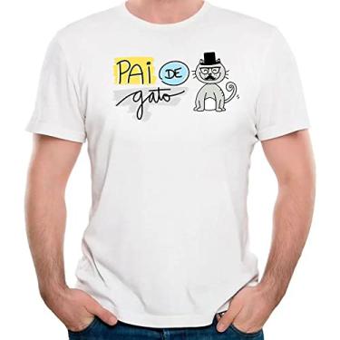 Imagem de Camiseta pai de gato cat pai de pet camisa animal Cor:Preto;Tamanho:M