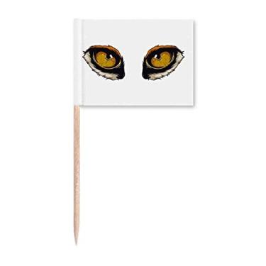 Imagem de Decoração de olho de raposa de animal de desenho animado, bandeiras de palito, marcador para decoração de festa