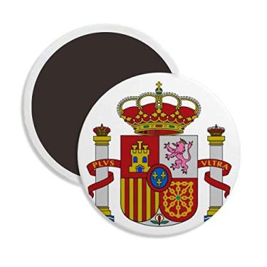 Imagem de Emblema nacional da Espanha Europa redondo cerâmica ímã decoração lembrança