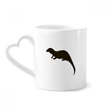 Imagem de Caneca com retrato de animal marinho preto caneca café cerâmica copo de coração de vidro