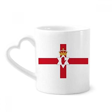Imagem de Caneca com bandeira nacional da Irlanda do Norte Europa país caneca café cerâmica copo de coração de vidro