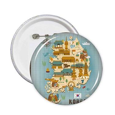 Imagem de Pontos de referência populares na Coreia do Sul Broche Emblema Botão Decoração Acessório 5 peças