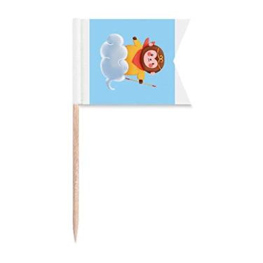 Imagem de Animation Loveliness Simian palito de dente com marcação de rotulagem para bolo de festa e prato de queijo