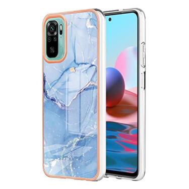 Imagem de Capas de armadura de mármore bonitas compatíveis com Xiaomi Redmi Note 10 10S capas de silicone moldura de simplicidade anti-queda proteção à prova de choque capa traseira (4, Redmi Note 10)