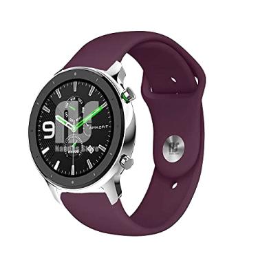 Imagem de Pulseiras NSmart compatíveis com Amazfit GTR 47MM / GTR 2 / GTR 2e / GTR 3 / GTR 4 (Vinho tipo apple)