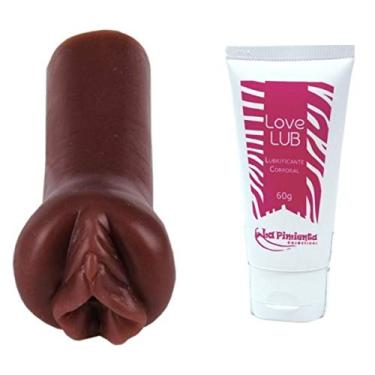 Imagem de Masturbador De Cyberskin Formato de Vagina Marrom Sex Dreams + Lubricante